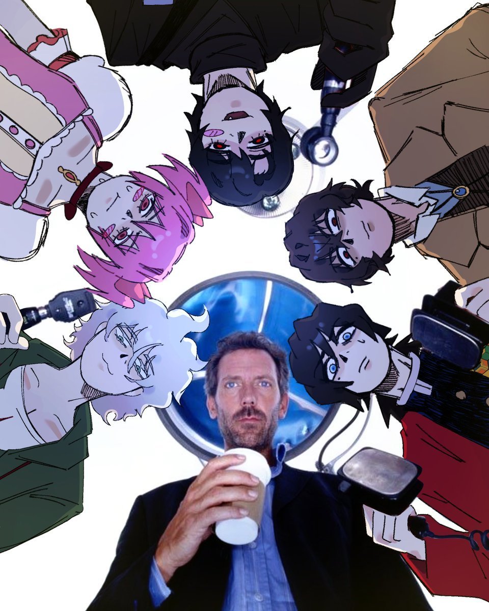 Zirosamu's tweet image. Dr. House and some of my favs stealing my heart or something like that idk I only watched the show 4 times