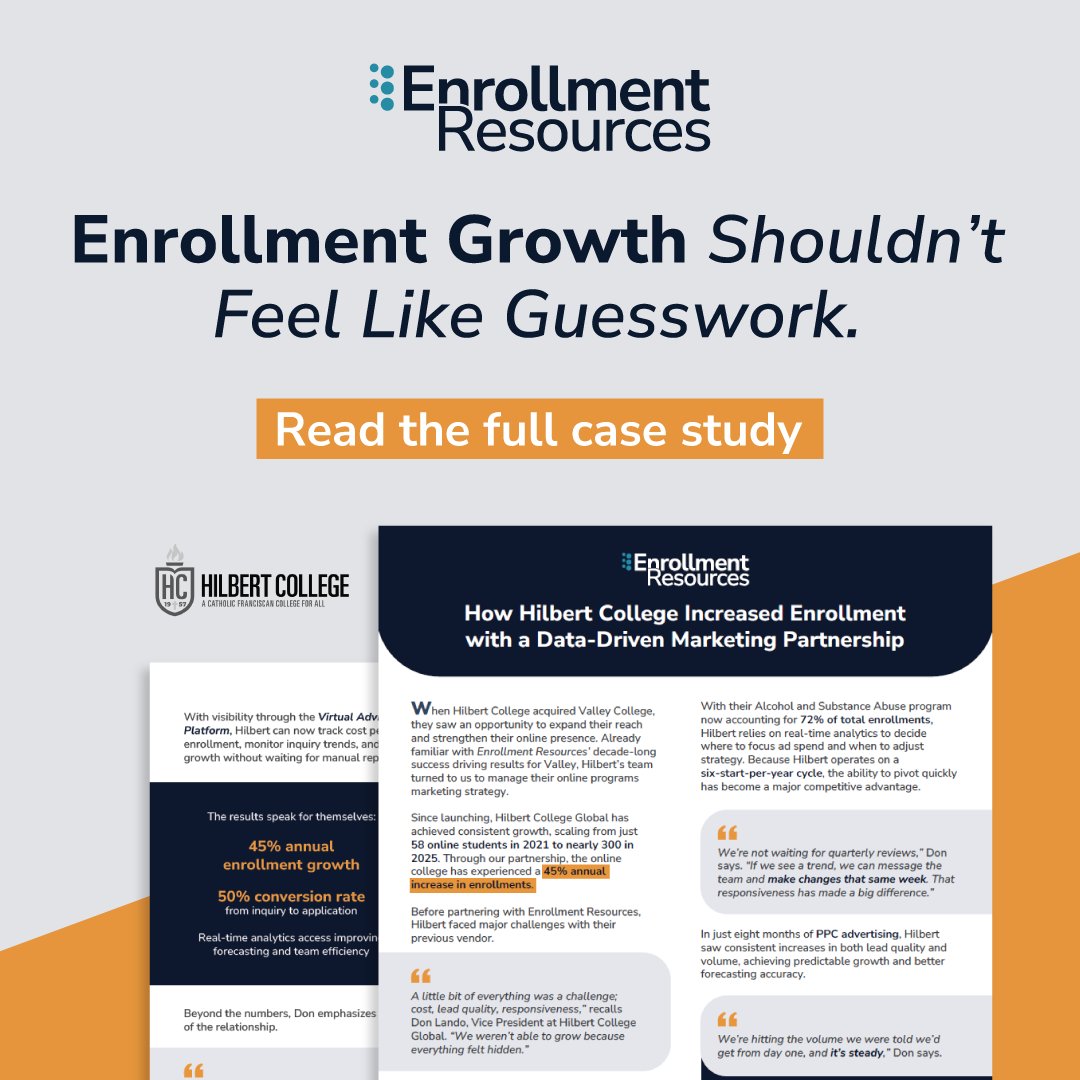 Enrollment growth shouldn’t feel like guesswork.

See how Hilbert College Global fixed rising costs and poor lead quality with a data-driven strategy.

Download the case study
hubs.li/Q03-Cm310