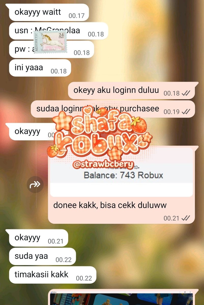 strawbcbery's tweet image. 🍓 ─ testi pembelian 500 robux. more testi cek di bio aku #zonauang