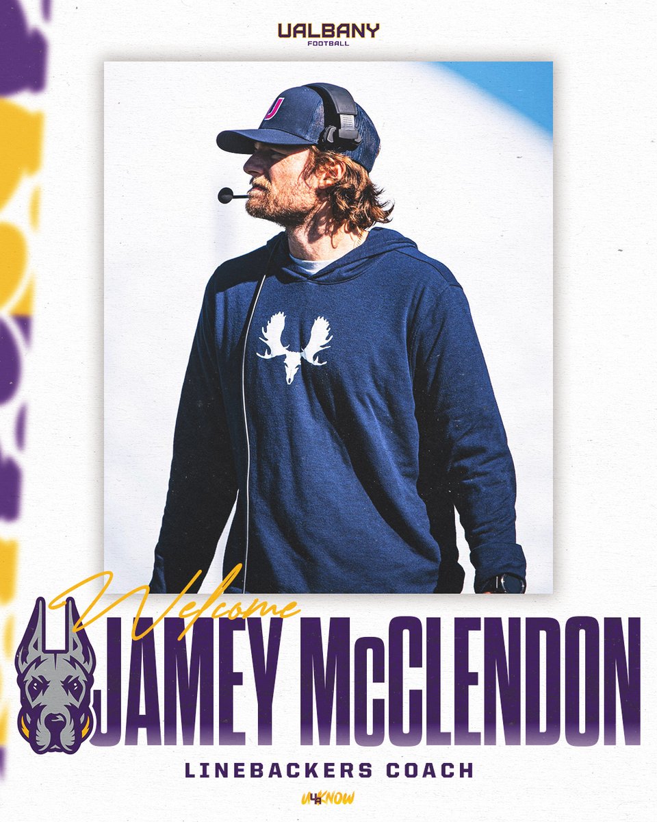 WELCOME TO UALBANY!

Jamey McClendon – Linebackers Coach

#UAUKNOW