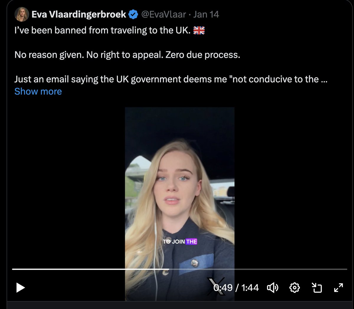 dshensmith's tweet image. Over 40,000 unknown and unvetted illegal migrants enter the UK in 2025, yet the UK Gov BANS a Dutch lawyer commentator because she speaks the truth?

We have SERIOUS problems.

My views: youtu.be/N-Xj4pgPcw4