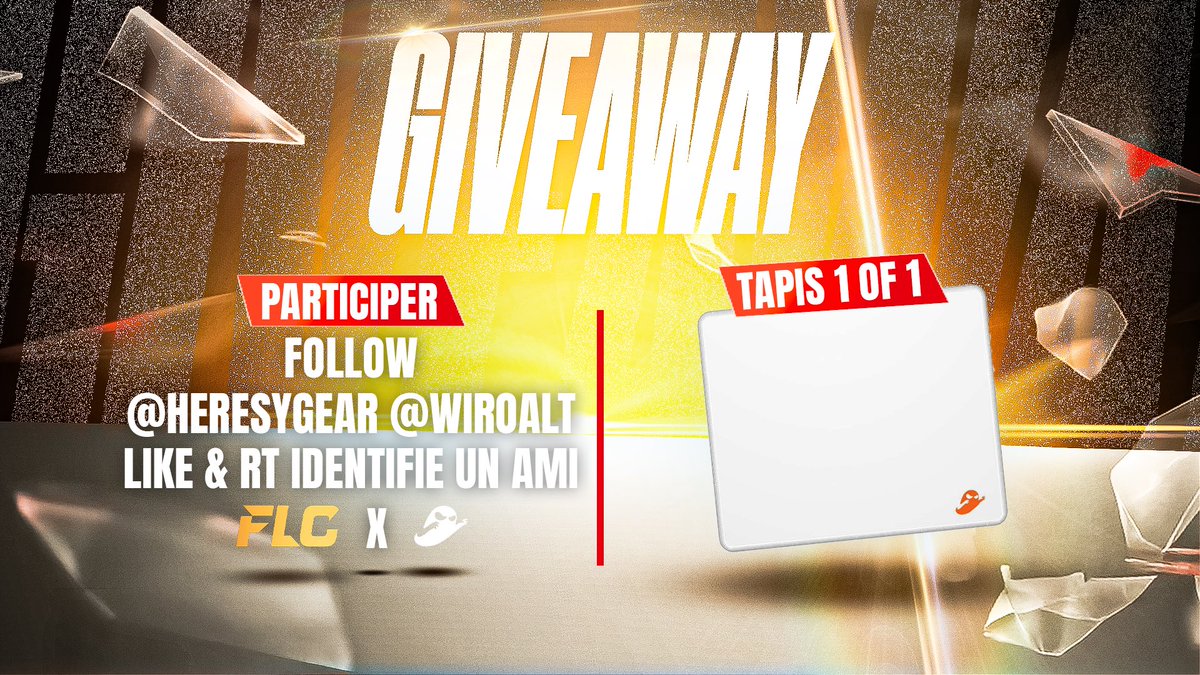 FLCclan_'s tweet image. 🎁 GIVEAWAY 🎁

Et oui, on vous régale ce soir 🤍

Tentez votre chance pour gagner ce tapis de souris 1of1, édition ultra limitée !

👉 Pour participer :

✅ Follow @HERESYGear x @wiroalt
❤️ Like &amp;amp; RT
👥 Tag un ami en commentaire

Bonne chance à tous 🍀