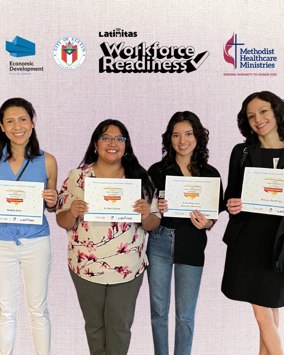 Latinitas's tweet photo. Workforce Readiness is back in 2026! 🎉

During this this 4-month, self-paced program you will
✔ Earn a certification of your choice through Coursera (at no cost to participants)
✔ Join monthly virtual workshops on finance, resumes, interviews &amp; more
https://t.co/YCLaVFYrCg https://t.co/dhtnnlgPTR