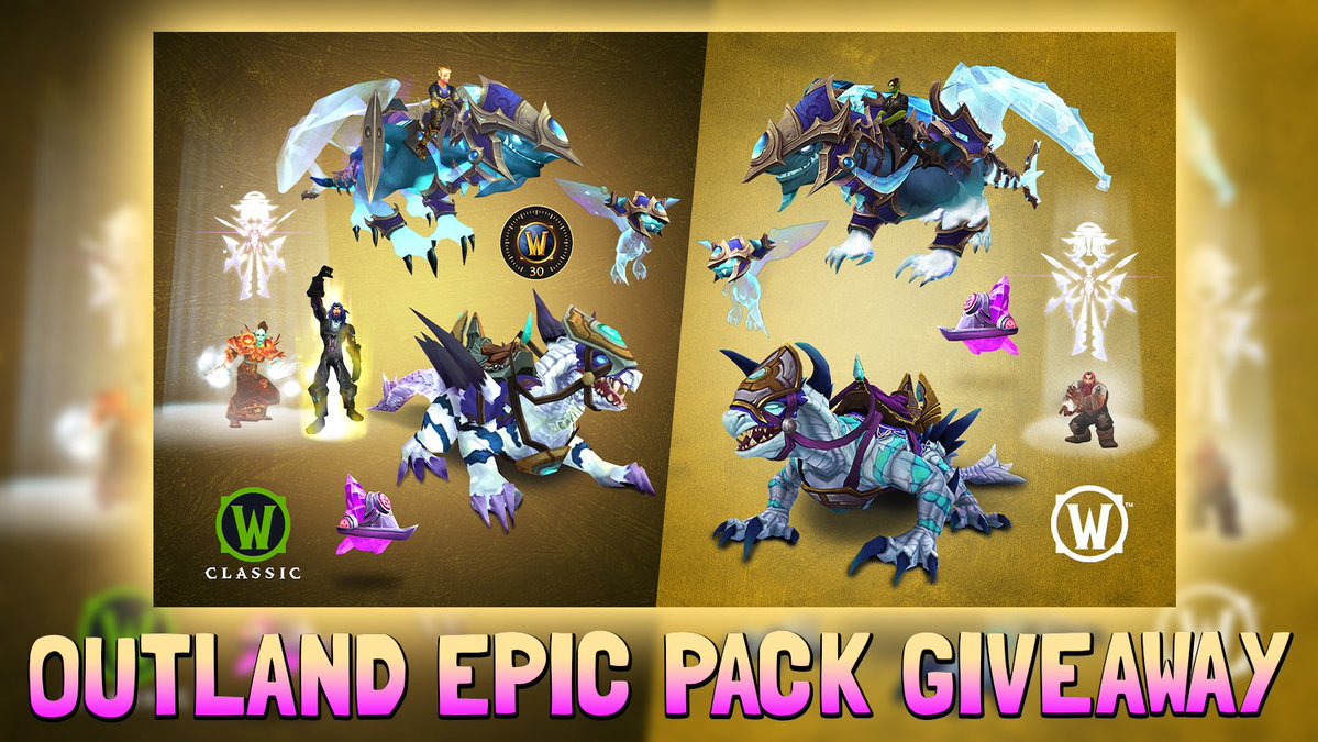 To celebrate the Burning Crusade Classic Anniversary Edition launch I have an Outland Epic Pack to giveaway! 

to enter: 
💟 like
✅ follow
🔁 repost
NA/OCE only

🎁 Winner will be drawn Jan 19!

#wow_partner #giveaway
