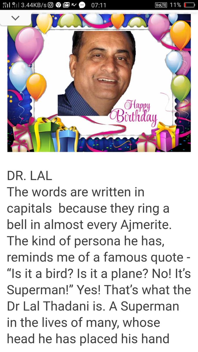 #DrLalThadani ExChairman #RajasthanSindhiAcademy tweet media