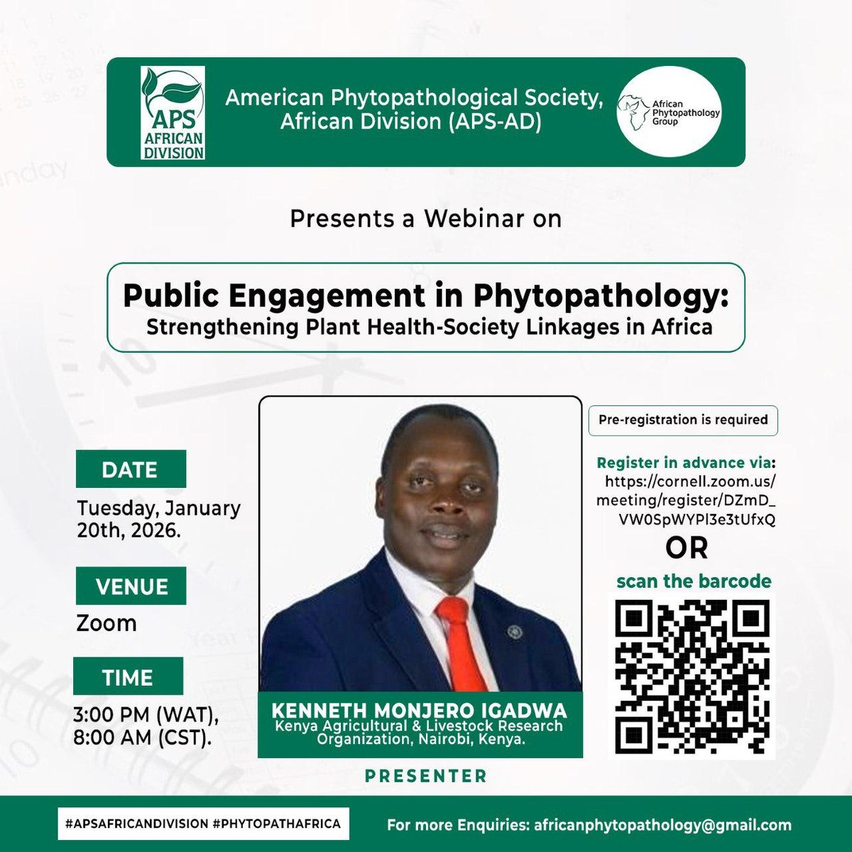 FaithABankole's tweet photo. @phytopathafrica begins the new year with #Planthealth communication. Join us by registering  using the following link. @iarsaf_iita
@plantdisease @CGIAR @IITA_CGIAR

https://t.co/sOZOrXJbl6 https://t.co/EeT4Xpk4lS