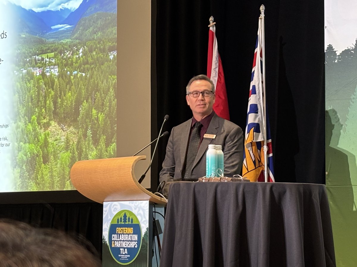 CFIMag's tweet image. Lil'wat Forestry Ventures general manager of forestry operations Klay Tindall discusses his company’s operations during the Truck Loggers Association's 81st Annual Convention &amp;amp; Trade Show in Vancouver.