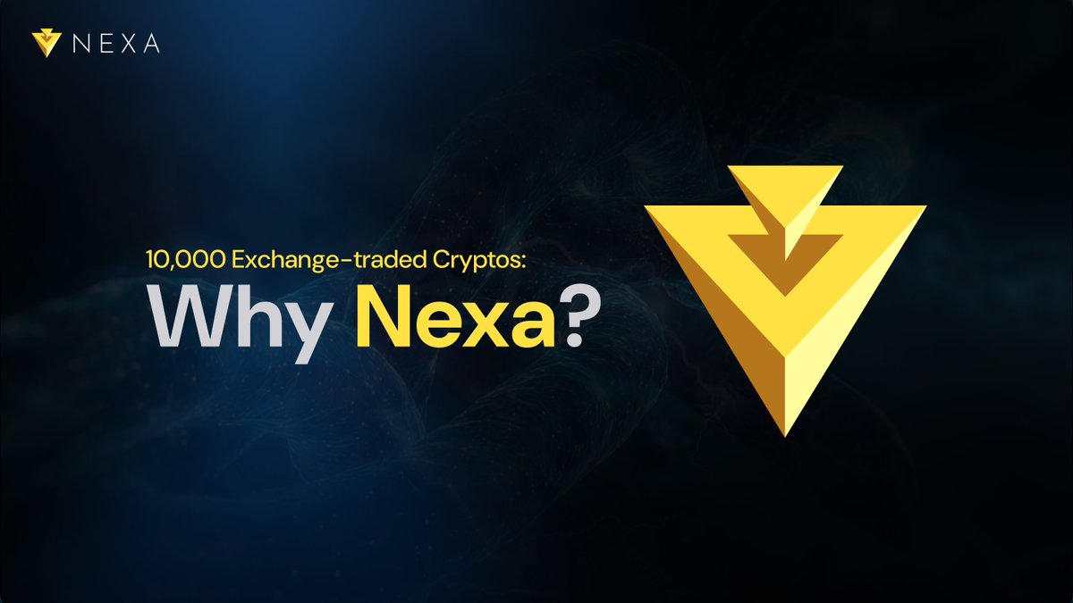 📒 10,000 Exchange-traded Cryptos: Why Nexa?

Seventeen years after Satoshi Nakamoto launched Bitcoin, the cryptocurrency asset class has grown to over $3 trillion in value. Let’s break down this growth and how Nexa is innovating within it.

A thread 🧵

/1
