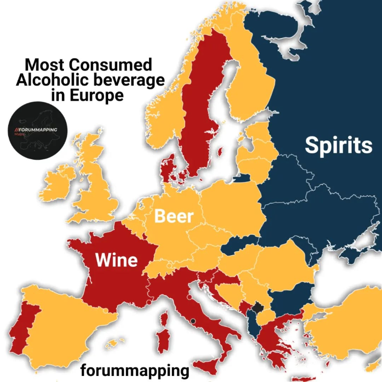 forummapping's tweet photo. Most Consumed Alcoholic Beverage in Europe https://t.co/LWvxEEC4mk