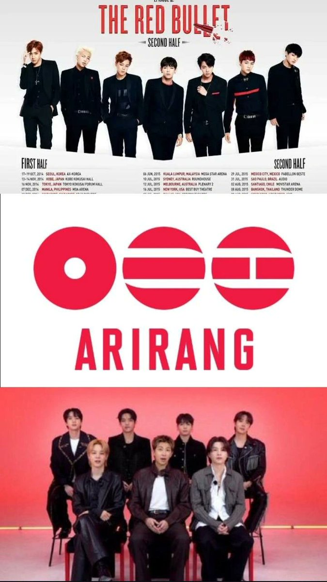 ViniSapre5's tweet photo. I just found this, my baby ARMY days and Comeback days have same red and white album, and all the boys in black #BTS_ARIRANG #BTSComeback2026 https://t.co/f2l3r8H4B7