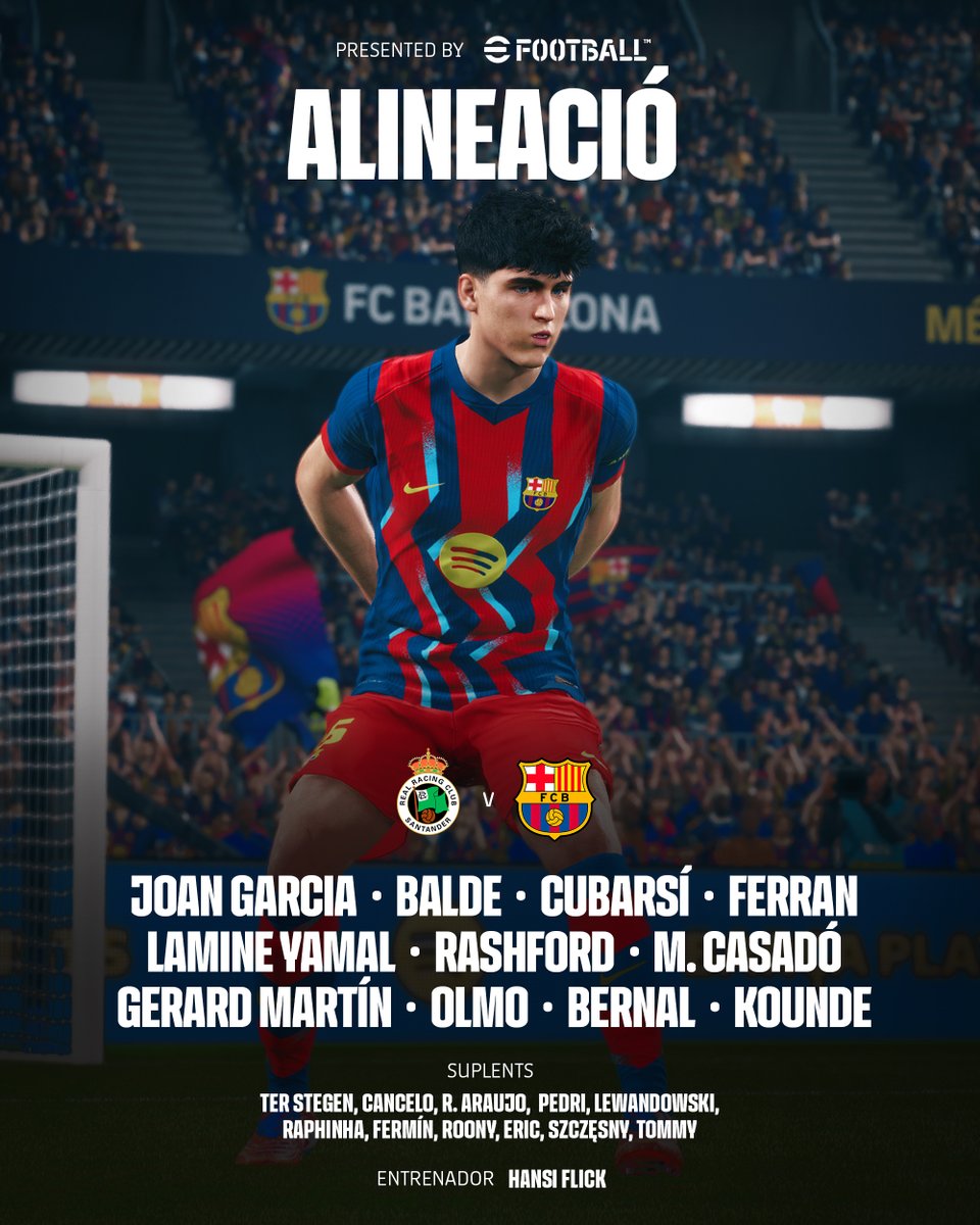 FCBarcelona_es's tweet image. 📋 𝗢𝗡𝗭𝗘 𝗜𝗡𝗜𝗖𝗜𝗔𝗟 #RacingBarça