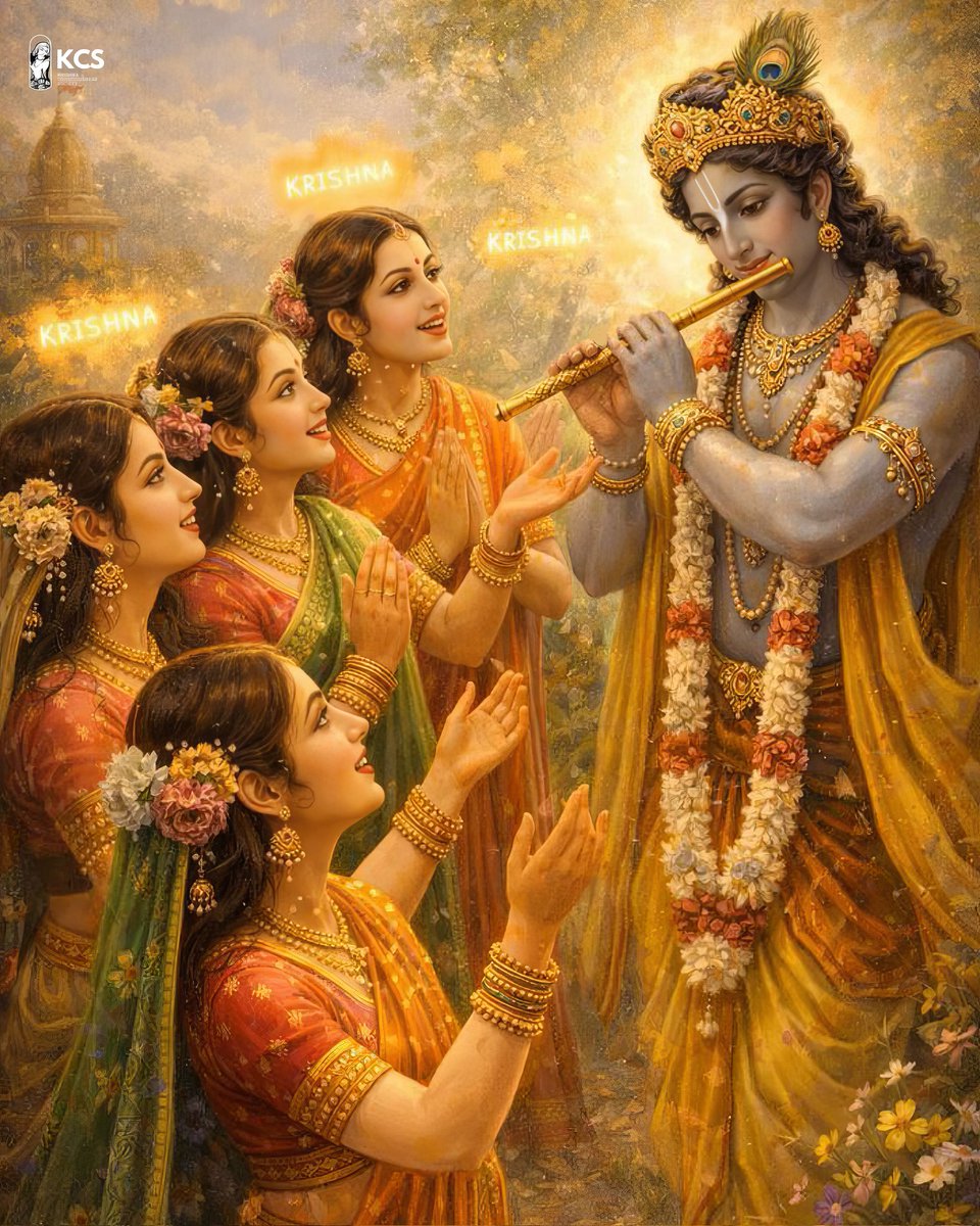The gopis were so much attracted to Kṛṣṇa that when they heard the vibration of His flute, they instantly left their families, children, honor and feminine bashfulness and ran towards the place where Kṛṣṇa was standing. They did not consider whether they were passing over