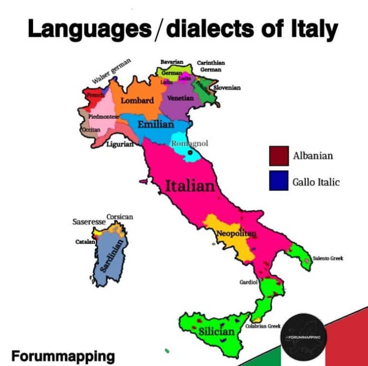 forummapping's tweet photo. @archi_tradition Dialects of Italy https://t.co/WnjheDM8vd