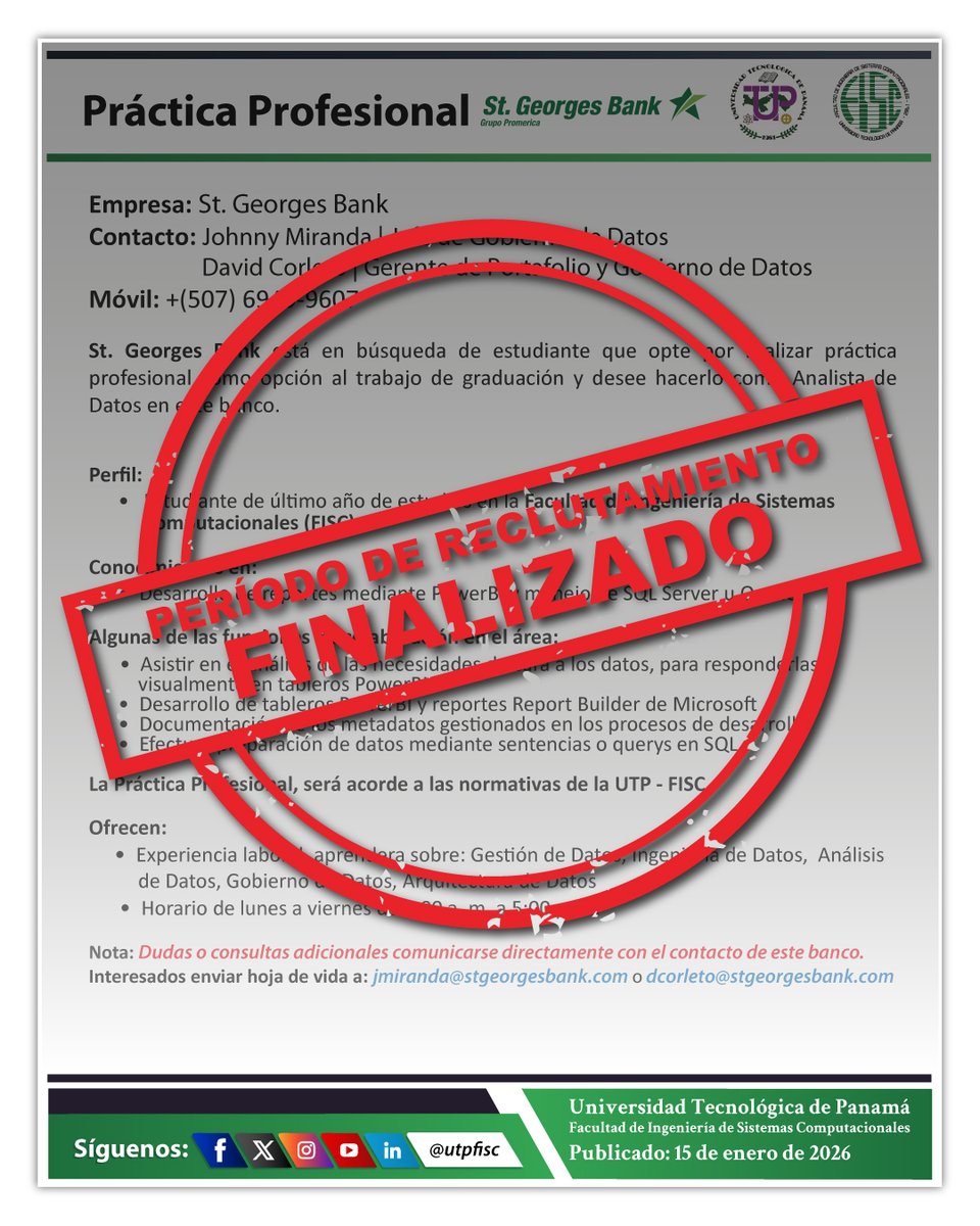 Facultad de Ingeniería de Sistemas Computacionales tweet media