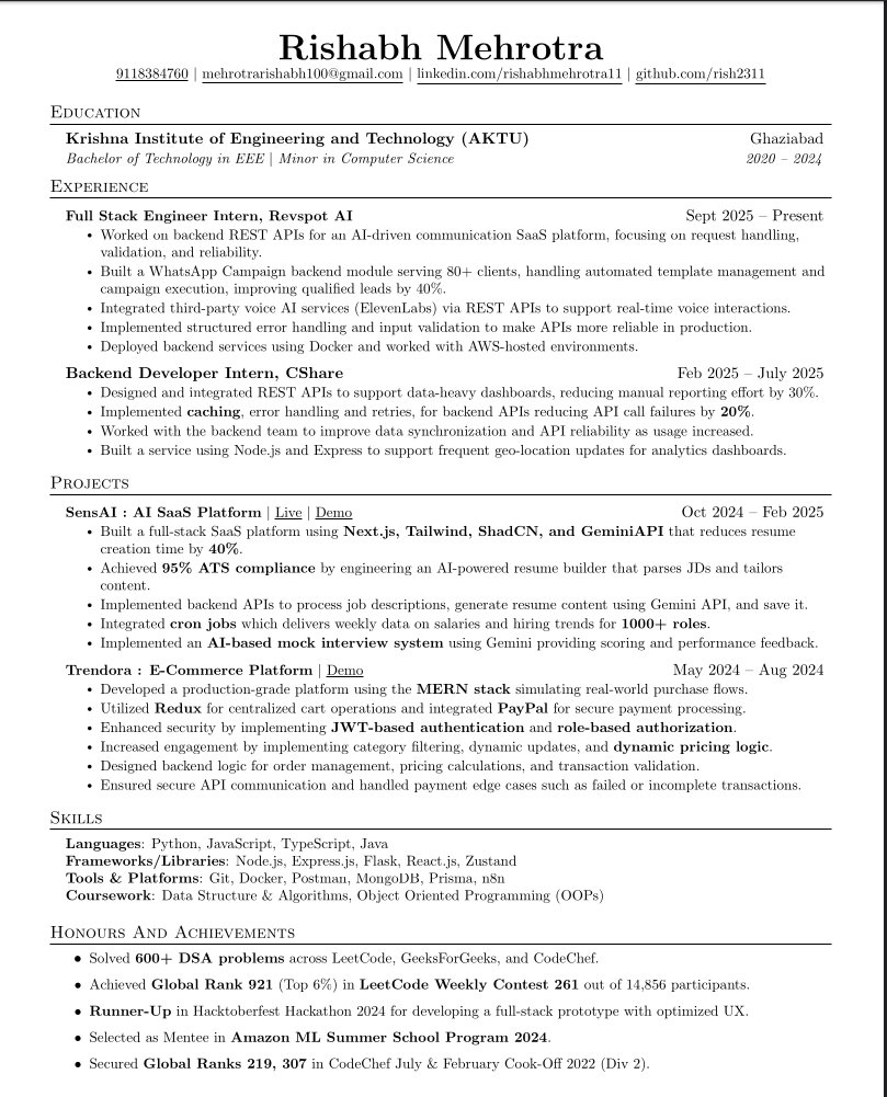 Wrapping up an incredible internship at Revspot AI this week. Immediately available for full-time Software Engineering roles in Bengaluru. 

Can somebody hire me?

#hiring #opentowork #Job #Bengaluru