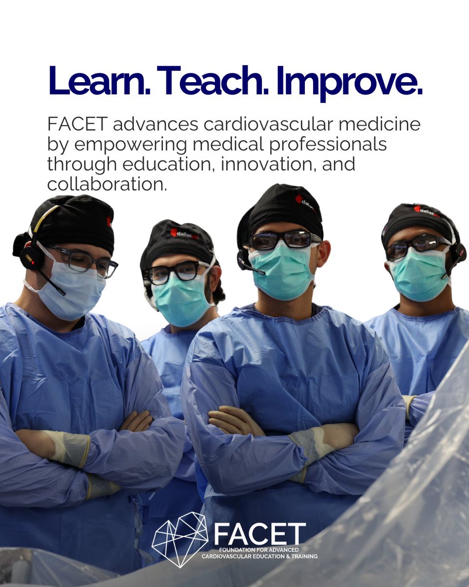 TheFACET_'s tweet photo. FACET (Foundation for Advanced Cardiovascular Education &amp; Training) brings together premier physicians and medical professionals to share cutting-edge science, improve clinical skills, and advance patient care through accredited CME programs and collaborative education. https://t.co/5ahblVfsy8