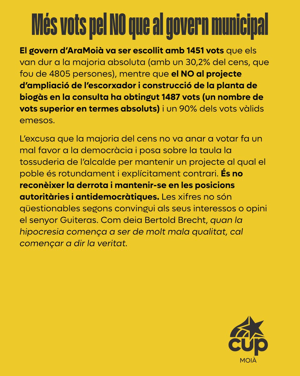 👉🏽 Les nostres consideracions davant dels resultats de la consulta popular celebrada el passat diumenge