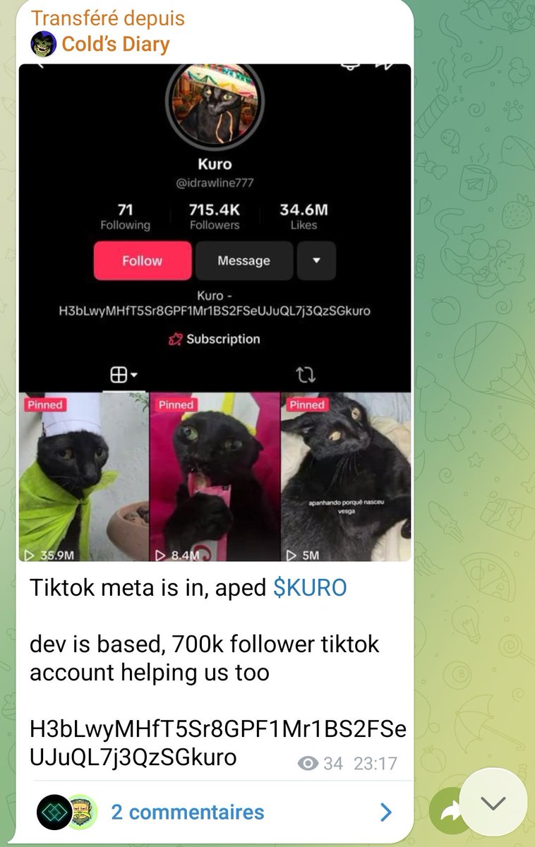 fisalgateem's tweet photo. @wiuwiu1189 Cold are a scammer ... Take care yourself. He rugged Kuro and don't payed the TikTok https://t.co/rt8Wn5qPho