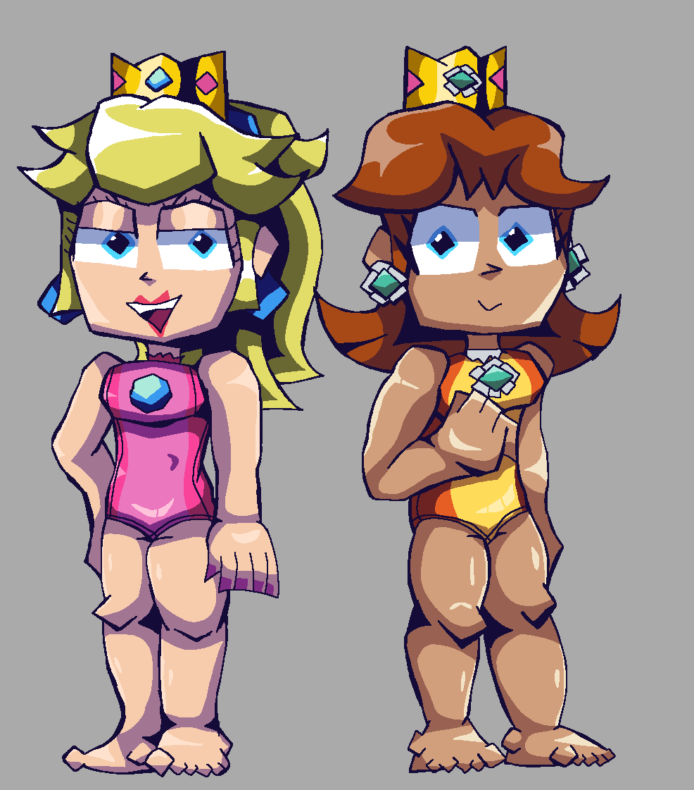 Peach &amp; Daisy in GYM Leotard
#peach #daisy #aseprite