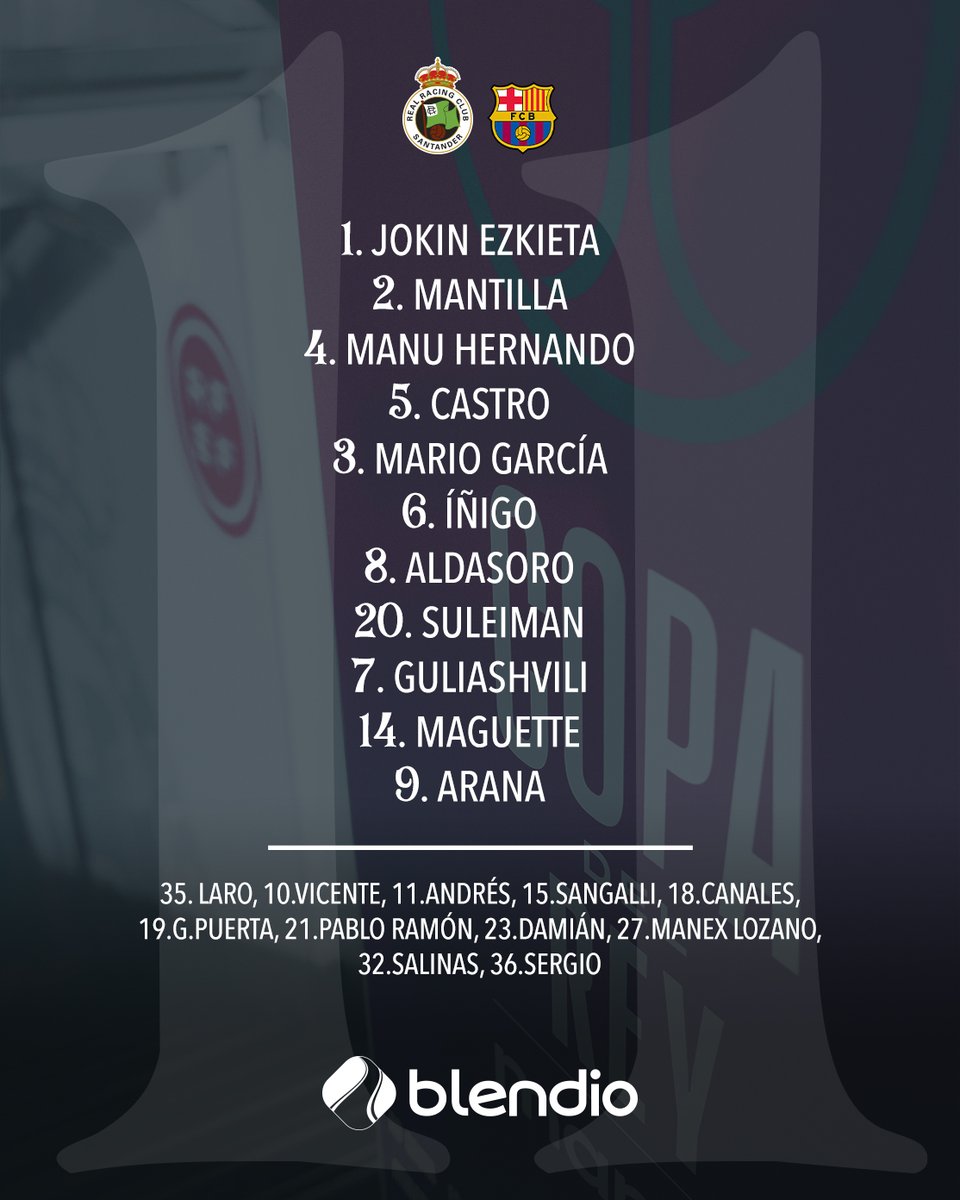 🚨 ¡Ya conocemos el once que presentará José Alberto de inicio hoy ante el <a href="/FCBarcelona_es/">FC Barcelona</a>! #RacingBarça #CopaDelReyMAPFRE