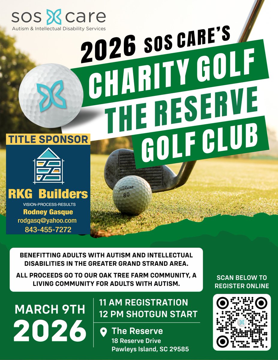 Hope4SOS's tweet image. Every swing supports adults with autism and intellectual disabilities in the Greater Grand Strand area. All proceeds benefit Oak Tree Farm, a vibrant living community where independence and inclusion thrive.

tinyurl.com/2026golf