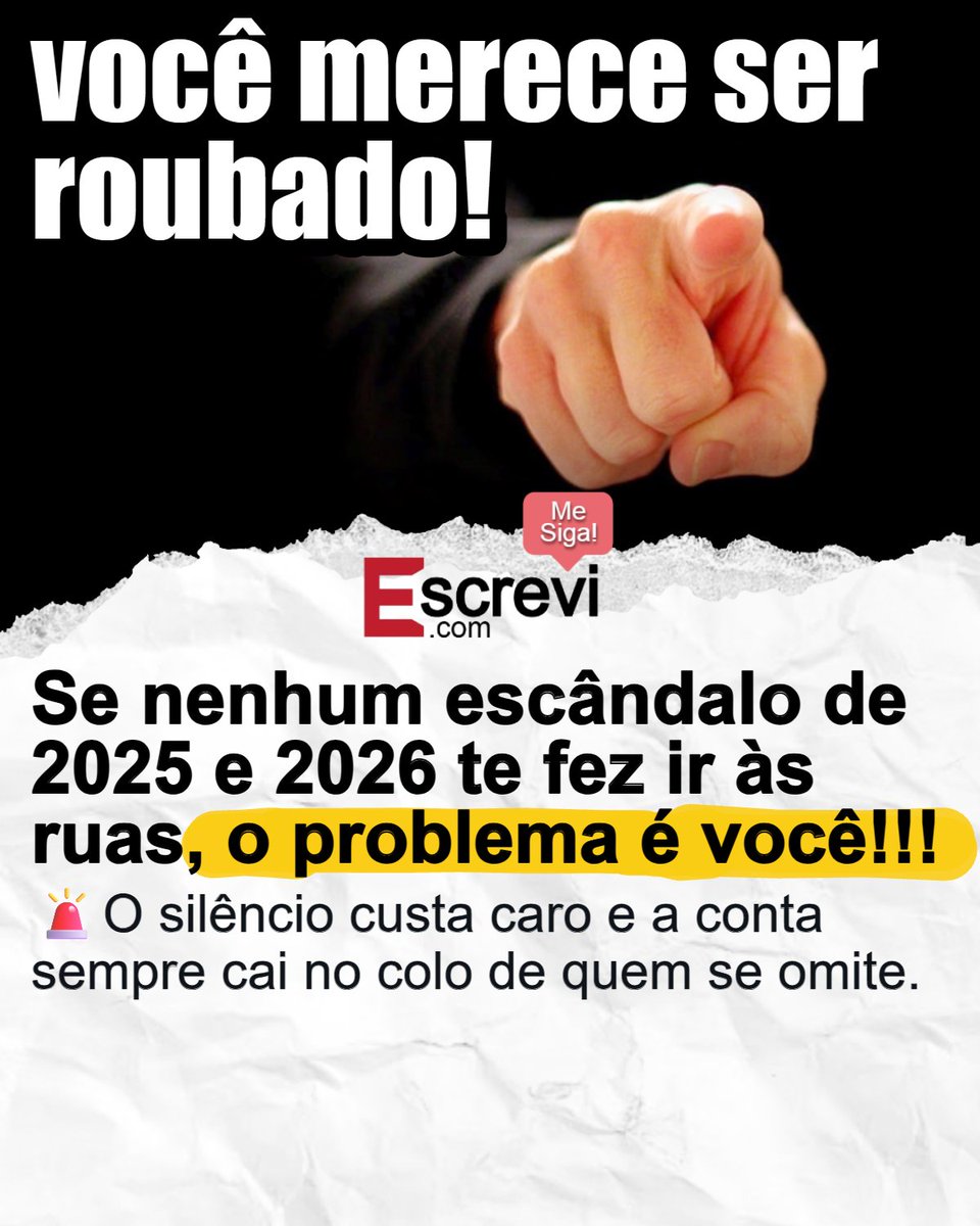 🚨O silêncio custa caro e a conta sempre cai no colo de quem se omite.