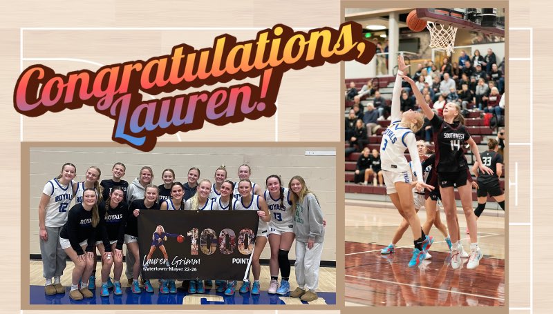 WMRoyalsAD's tweet photo. Milestone for Royal GBB🏀 Congratulations to Lauren Grimm, who scored her 1,000th career pt on (1/13) in our thrilling 76–70 OT win at DC! Reaching 1,000 points is a tremendous achievement and a testament to Lauren’s hard work, dedication, and consistency on the court. https://t.co/UyyiYmsCpG