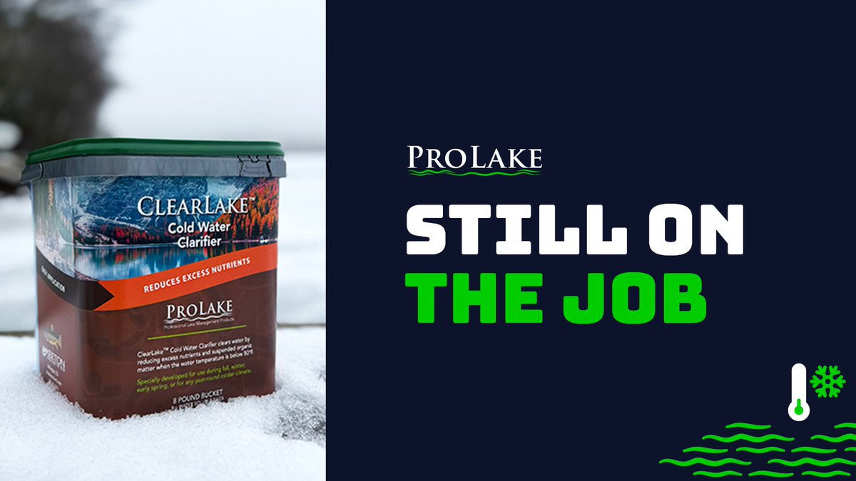 ProLakeUSA's tweet photo. Just because it’s cold doesn’t mean your pond shuts down. Cold Water Clarifier is designed to work below 50°F, helping break down organic waste that builds up over winter. Less waste now means fewer problems when things warm up. https://t.co/PgyPWc9b9e