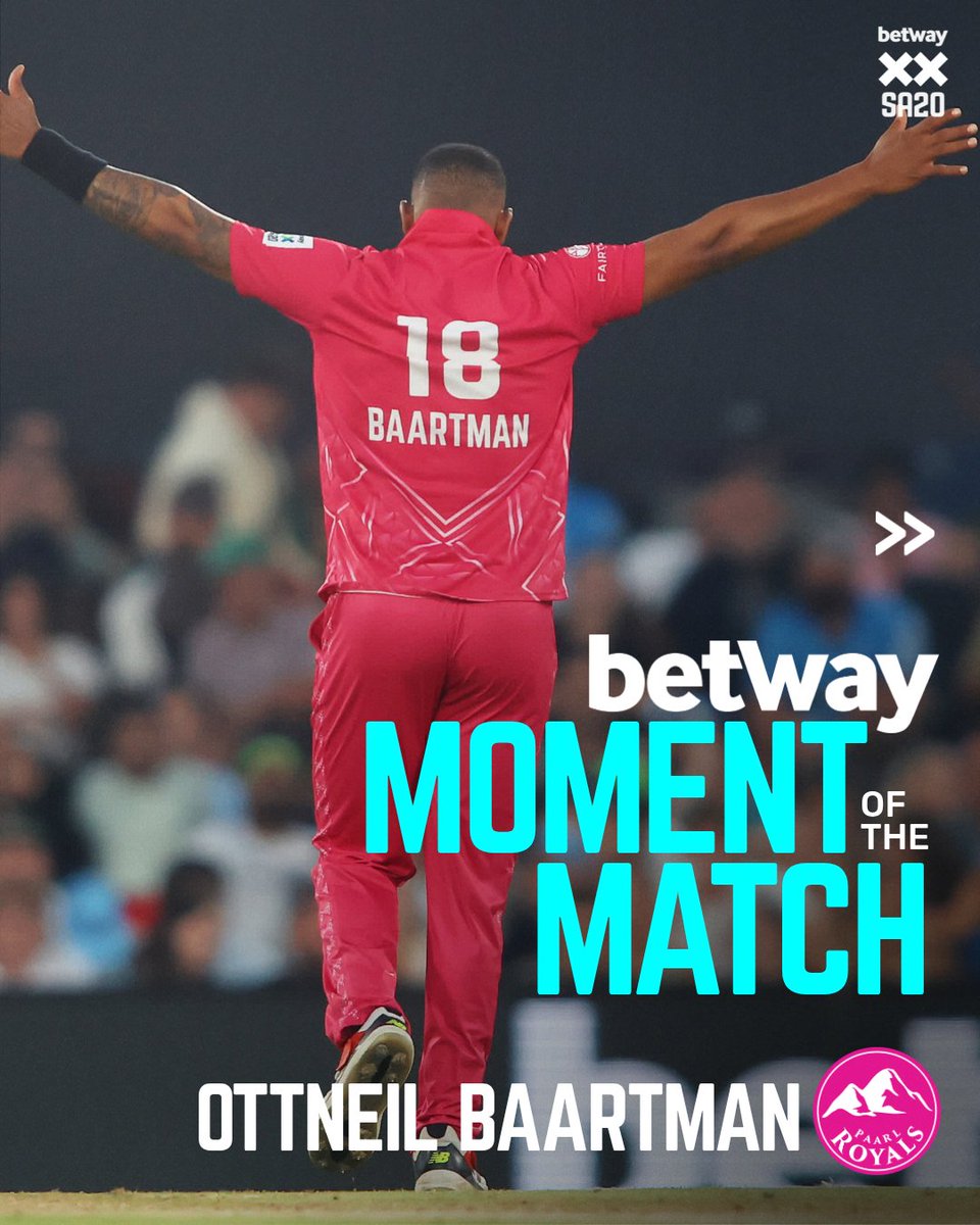 SA20_League's tweet photo. Ottniel Baartman really said: 'Not on my watch.' π Taking the @Betway_za Moment of the Match. π§π₯
#BetwaySA20 #PCvPR #WelcomeToIncredible https://t.co/MbspTQu7h3