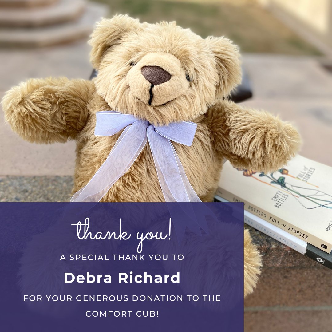 A special thank you to Debra Richard for your generous donation to The Comfort Cub!

#thankful #TheComfortCub #hopeyoucanhold #teddybear #survivor #hope #hug #healing #brokenheart #mentalhealth