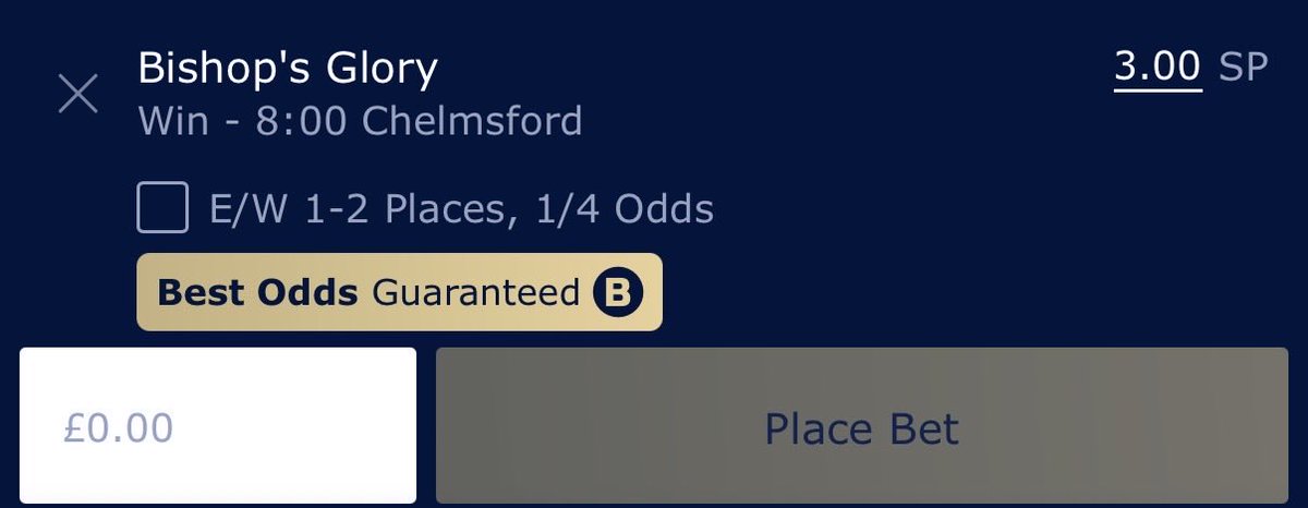 Tonight’s pick 🏇

8:00 – Bishops Glory
Everything points to a big run this evening. Let’s finish the day strong.

#RacingTwitter #HorseRacing #RacingTips #racing_guru