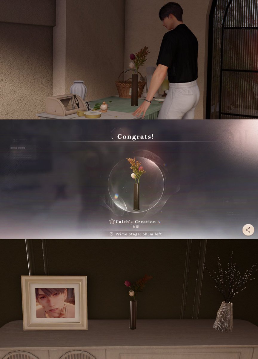 I kept refusing his requests for cuddles etc so he suddenly started arranging flowers on his own for the first time 😭 Who knew the secret was to just ignore him lmao and the result is so pretty 🥹