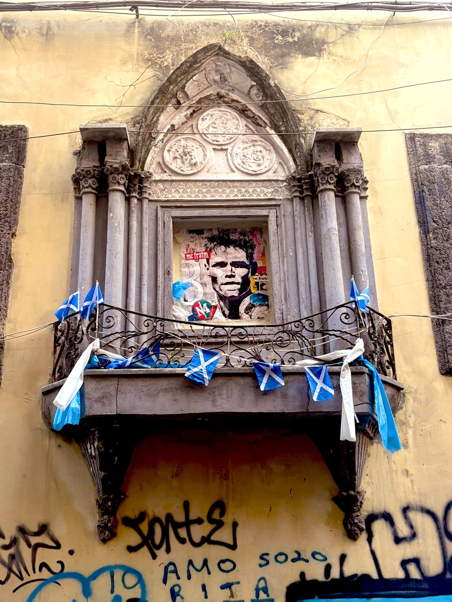 Today I visited the Scott ‘McFratm’ McTominay mural in Naples which is now decorated with Scottish saltires.

The shrine, located in the narrow street of Vico San Nicola a Nilo in Naples city centre, is a must-see for all Scots tourists.

A Scotsman immortalised in Naples. 🏴󠁧󠁢󠁳󠁣󠁴󠁿