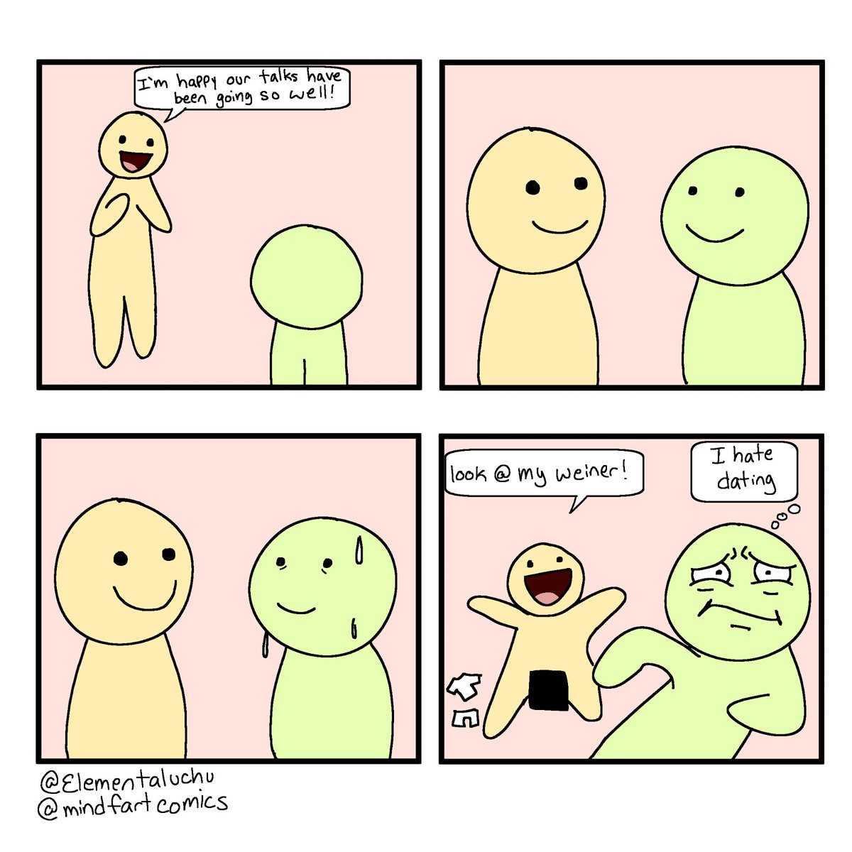 mindfartcomics's tweet photo. I'm happy our talks are going so well. Look at my Weiner! I hate dating

#mind #fart #comic #dating #sucks #loser #problems https://t.co/I4xAkz23yu