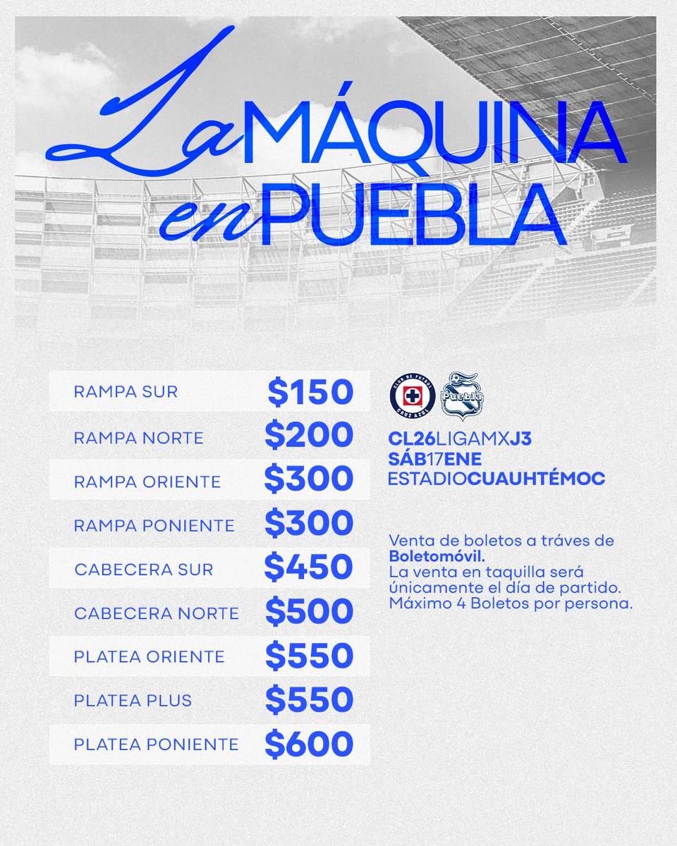 ¡Nos vemos de nueva cuenta en Puebla este sábado para disputar la jornada 3! 

🎟️ bit.ly/CAZvsPUE_CL26

#AzulDePorVida