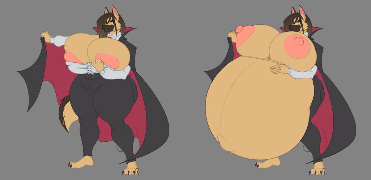 Flat coloring made to help with Schwoo's emergency veterinary funds today.

Lineart made to <a href="/Schwo_o/">💦 Schwoo🎈</a> .
Vampire German Shepherd Lady belongs to Giovanni at bsky.app/profile/giovan… .

Thank you for your support, and for helping Schwoo! 🙇🐶💖