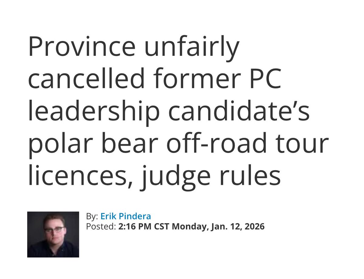obbykhan60's tweet photo. The Kinew government took away a private business' permits because of the owner's political affiliation.

That is textbook authoritarianism.
 
Regardless of anyone’s politics, this is wrong.

The NDP’s clear disdain for small business and free markets is only hurting Manitoba’s economy. #mbpoli