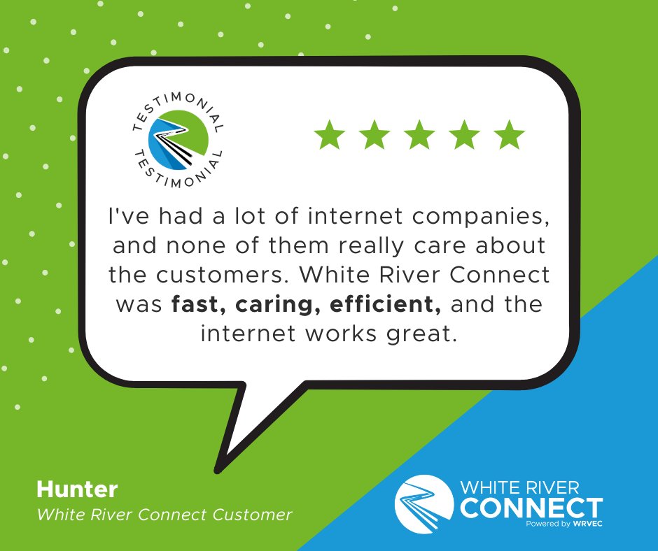 WR_Connect's tweet image. Our team is made up of local folks like you who truly care about their friends and neighbors in the communities we serve! That's the White River Connect difference! ✅