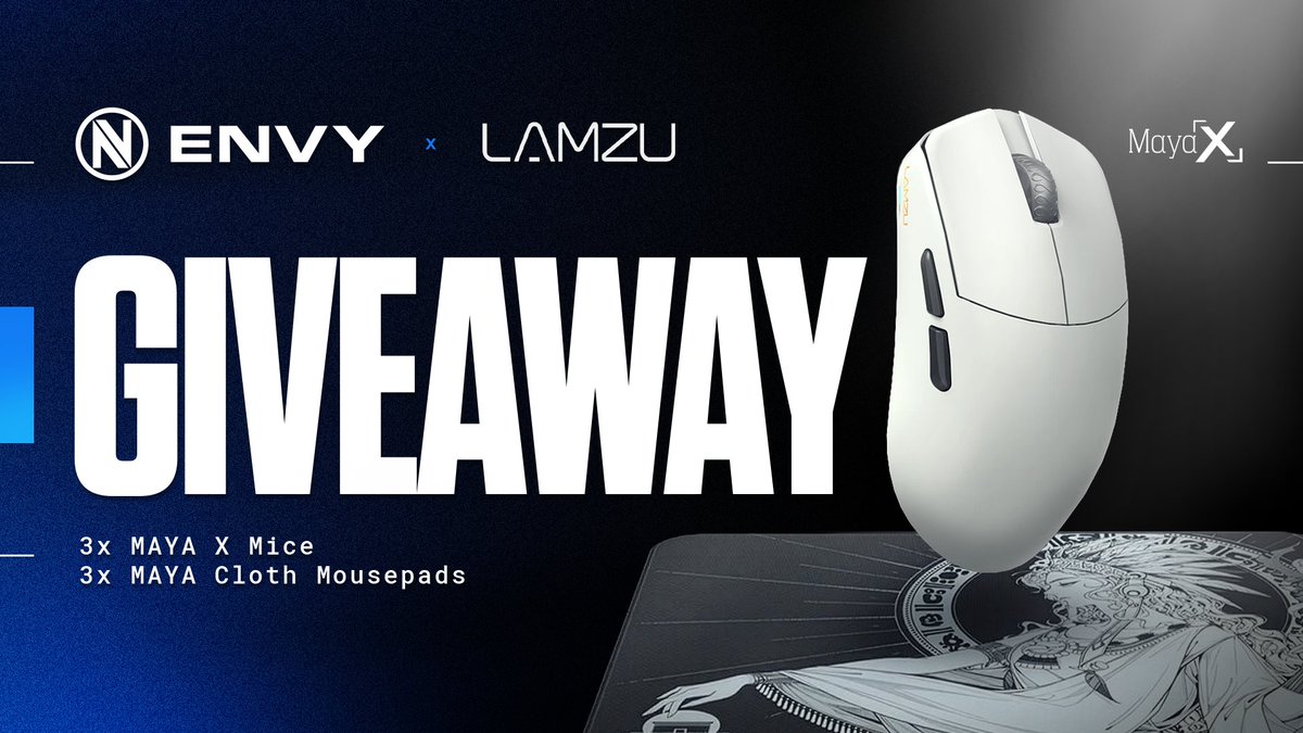 Envy's tweet image. We're teaming up with LAMZU to give three of you a setup upgrade.

Giveaway Requirements ‼️
- Follow @LAMZUgear + @Envy
- Repost this

Winner will be announced 1/31