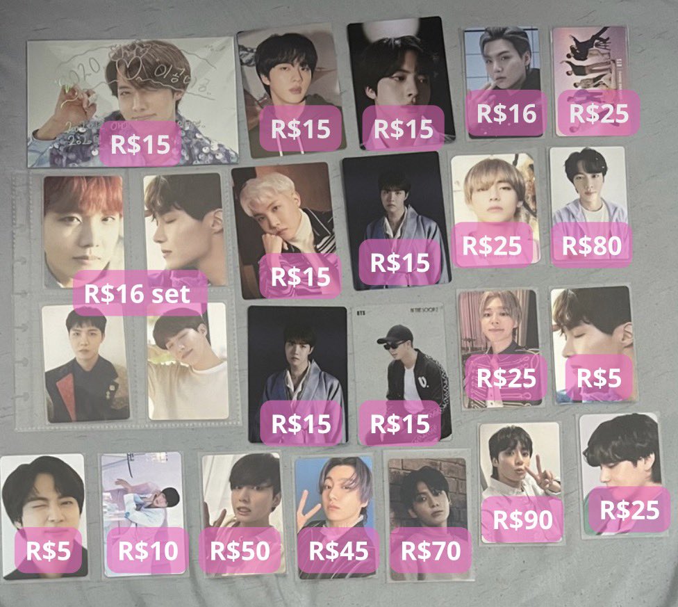 bibbikoo's tweet image. ꒰ venda nacional ꒱   ceg bts

⤷  valores na imagem + frete;
⤷ pagamento pix ou picpay;
⤷ já estão em mãos; mando foto e vídeo detalhados;
⤷ feedback no fixado;

🏷 bts vendo venda namjoon jin jhope jimin tae jk jungkook yoongi wts suga hobi