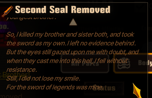 Unfavored181's tweet photo. @derpington_mc @Hieulegen27 @them_failure His passives kinda indicates he killed other Middle members for his beloved sword. Which is the entire reason he got thrown in the House of Spiders in the 1st place. Him using Kira as a meatshield kinda lines up https://t.co/7ErF674Cth