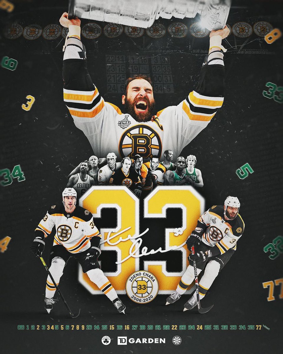 tdgarden's tweet image. A big night for Big Zee as No. 33 takes its place in the TD Garden rafters. 💛 

@NHLBruins | #BigZ33
