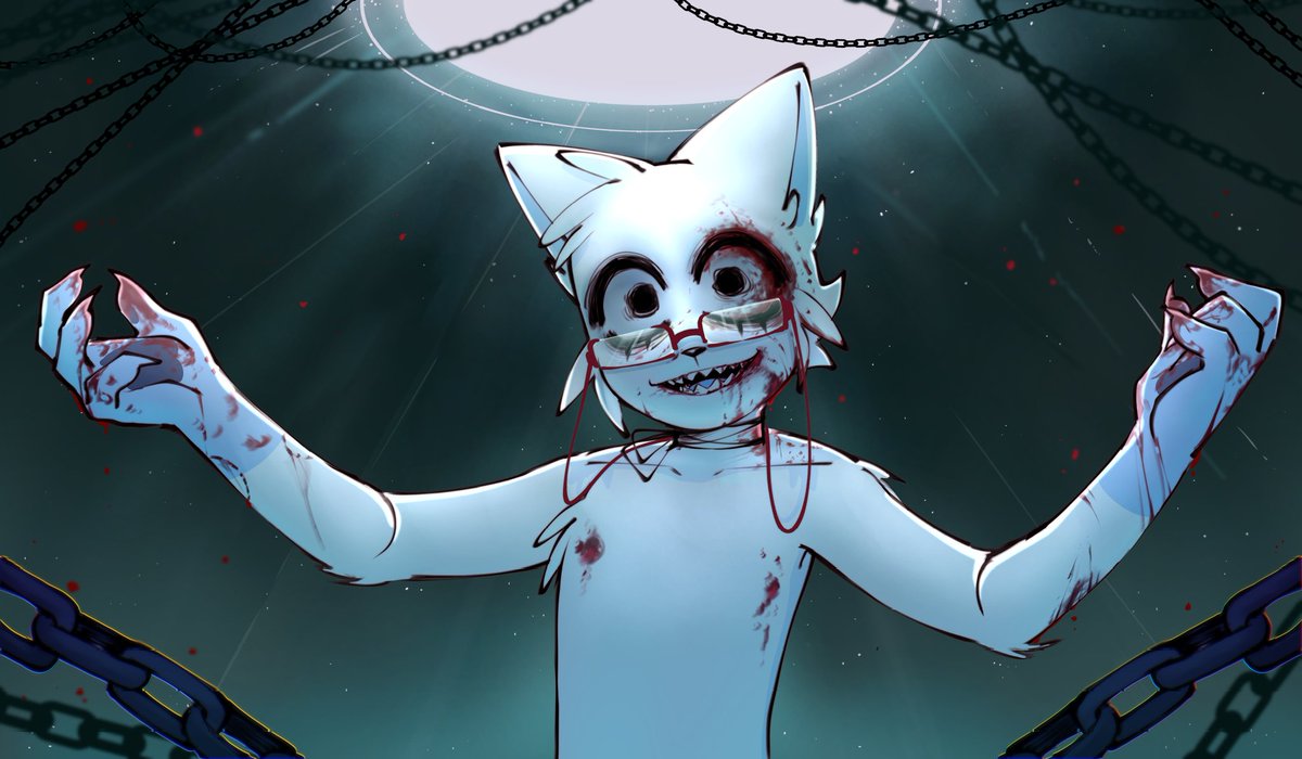 •(Not real blood twt lol): 
Fun KelpNap doodle, and lighting practice 🐾