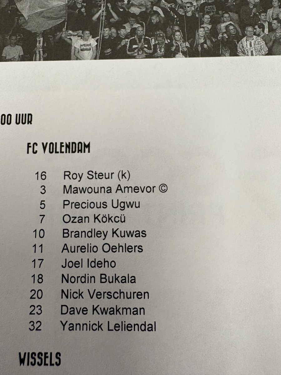#spavol #fcvolendam zonder Veerman, Yah (beiden geblesseerd), Muhren (bank) en Payne tegen Sparta. Roy Steur keept ipv Kayne van Oevelen. Dave Kwakman debuteert