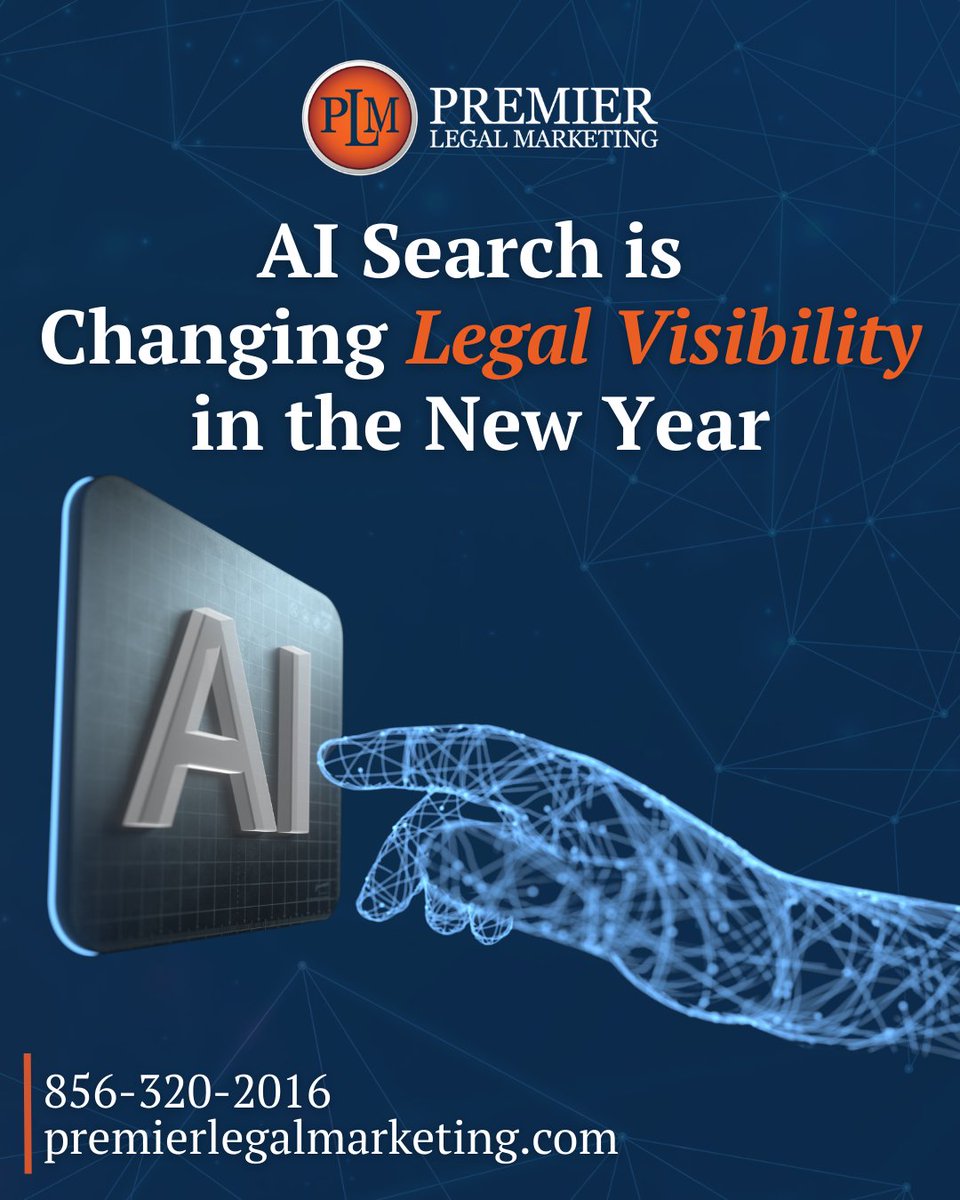 AI is changing how prospective clients find attorneys. Premier Legal Marketing puts AI-powered content to work driving results for your firm. Call 856-320-2016 or contact us online for more information. Be visible everywhere it matters.

#PremierLegalMarketing #AI #AISearch #SEO