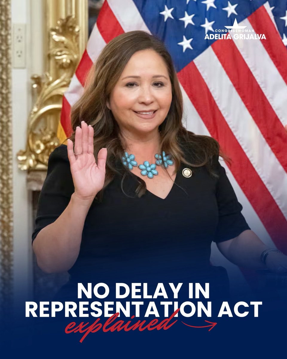 Rep_Grijalva's tweet image. Have you heard the news? I just introduced a bill to stop the Speaker of the House from  intentionally delaying swearing in Members of Congress — it’s called the No Delay in Representation Act.