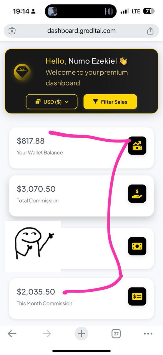 Started Affiliate marketing with <a href="/grodital/">Grodital</a> and Made my first $2,000USD only this January  let's close $4k this month 🎉💰💸