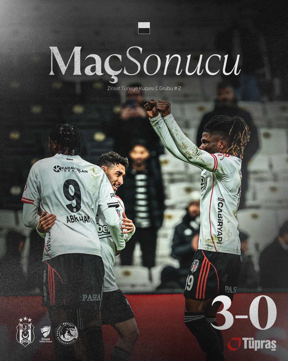 Ziraat Türkiye Kupası'nda 2'de 2 yapıyoruz. 🦅

⚽ Beşiktaş 3-0 Ankara Keçiörengücü

#BurasıBeşiktaş 
<a href="/tupras/">Tüpraş</a>
