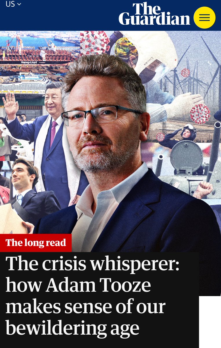 daniel_dsj2110's tweet image. Big profile of Adam Tooze in the Guardian Long Read: “Whether it’s the financial crash, the climate emergency or the breakdown of the international order, historian Adam Tooze has become the go-to guide to the radical new world we’ve entered.”
theguardian.com/business/2026/…