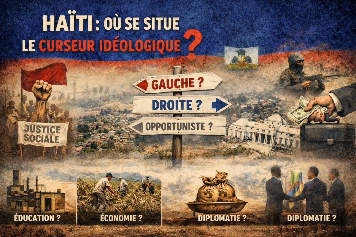 dulandfoglas's tweet photo. Haïti : où se situe le curseur idéologique ? 🤔
La plupart des partis sont opportunistes, sans programme clair. Gauche, droite ? Flou total. La diplomatie sert plus au placement politique qu’à la stratégie nationale. #Haïti #PolitiqueHaïtienne https://t.co/QskEFF603q